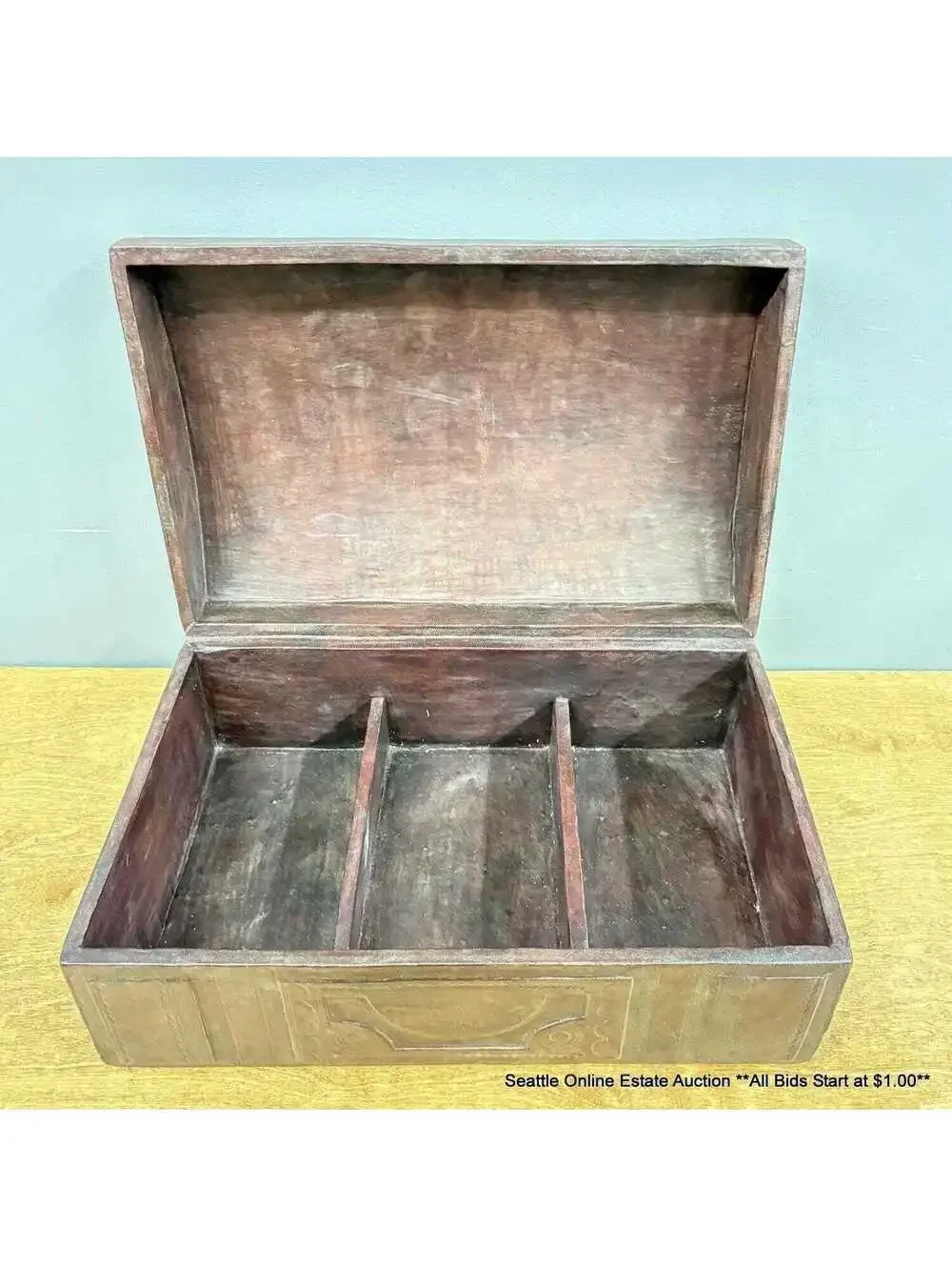 Vintage Taureg Leather Divided Box